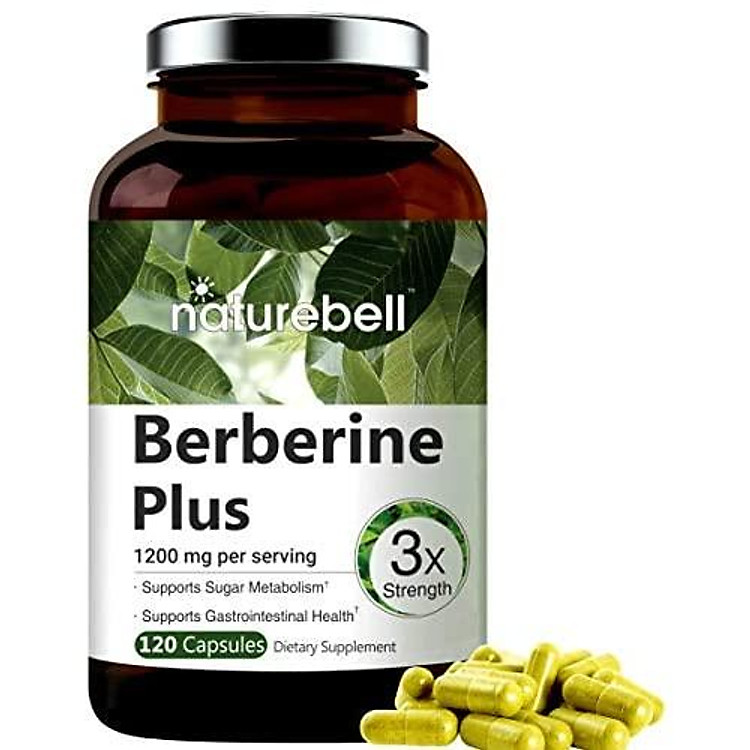 Thực phẩm chức năng NatureBell Berberine Plus hỗ trợ mạnh mẽ quá trình trao đổi chất Glucose, Hệ thống miễn dịch, Đốt cháy chất béo - 120 viên (1200mg)