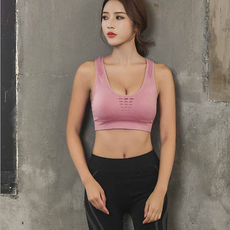 Áo bra lót ngực tập gym QS01 HỒNG