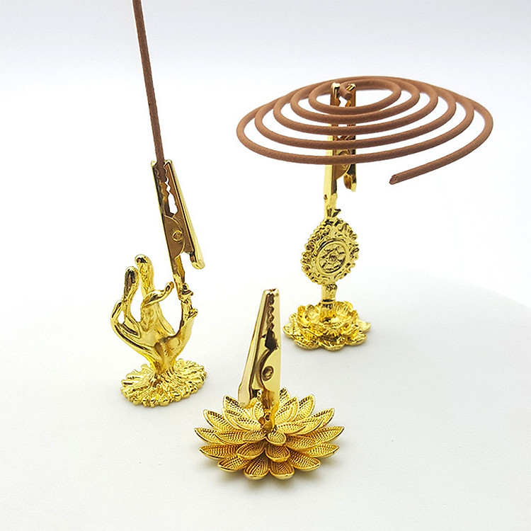 Đế cắm nhang vòng, đặt hương cây hình hoa sen ngàn cánh thắp hương để lư trầm phụ kiện thác khói