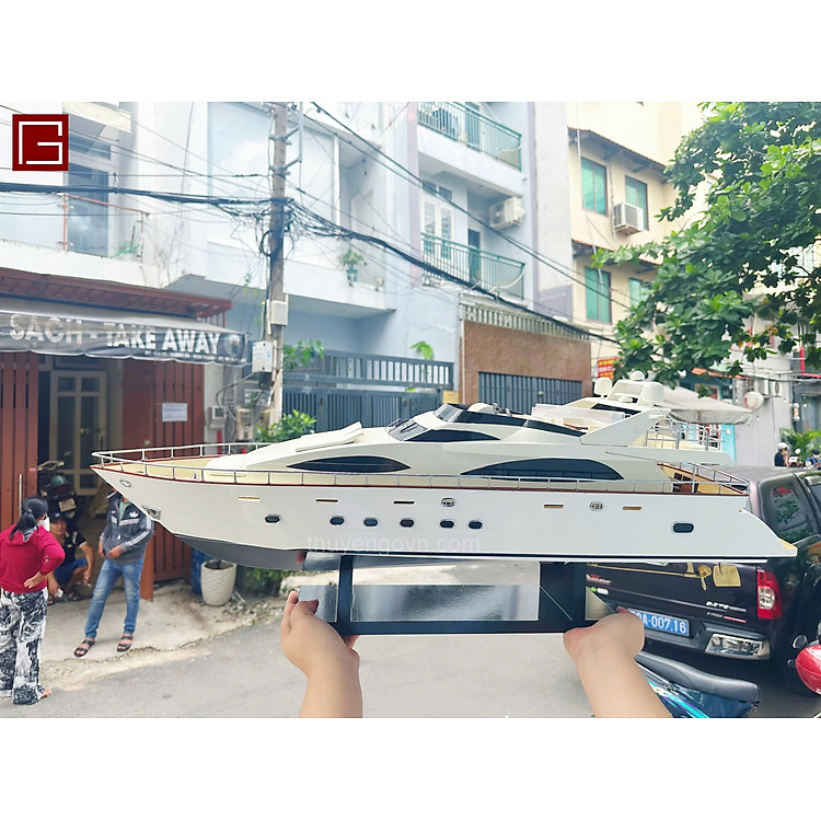 Mô Hình Thuyền Gỗ AZIMUT JUMBO 100 - Ảnh 5
