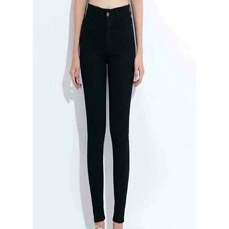 Quần jeans nữ lưng cao màu đen
