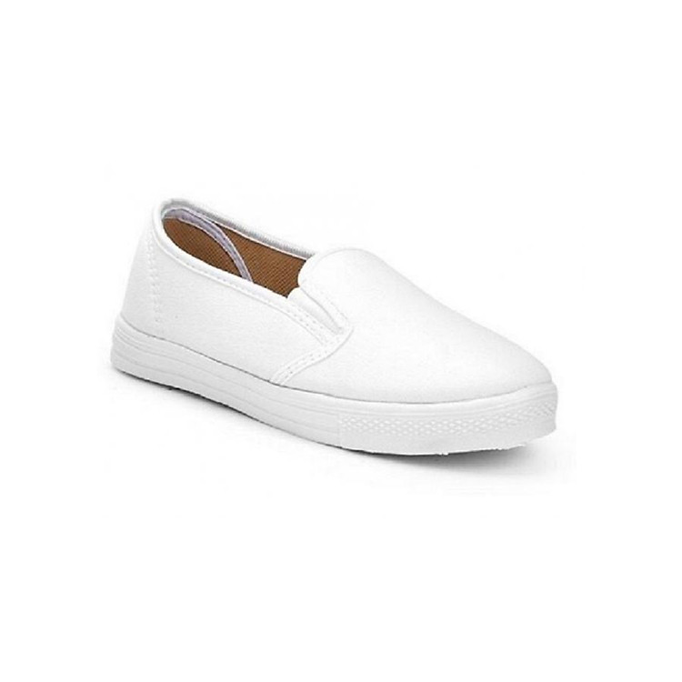 Giày slip on vải trơn màu trắng S171