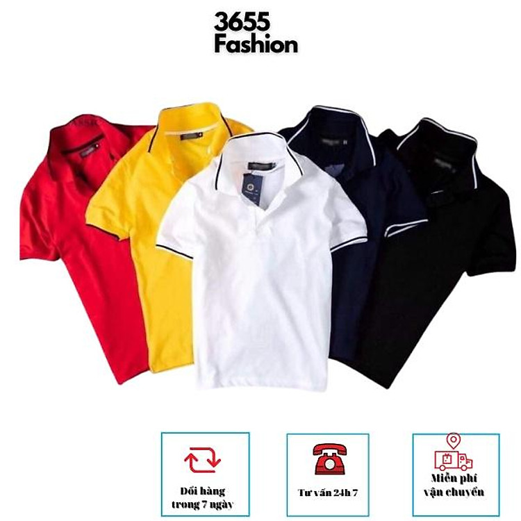 Áo POLO nam nữ cổ tròn đẹp giá rẻ form rộng, Áo thun polo nam trơn vải cotton cá sấu dày dặn