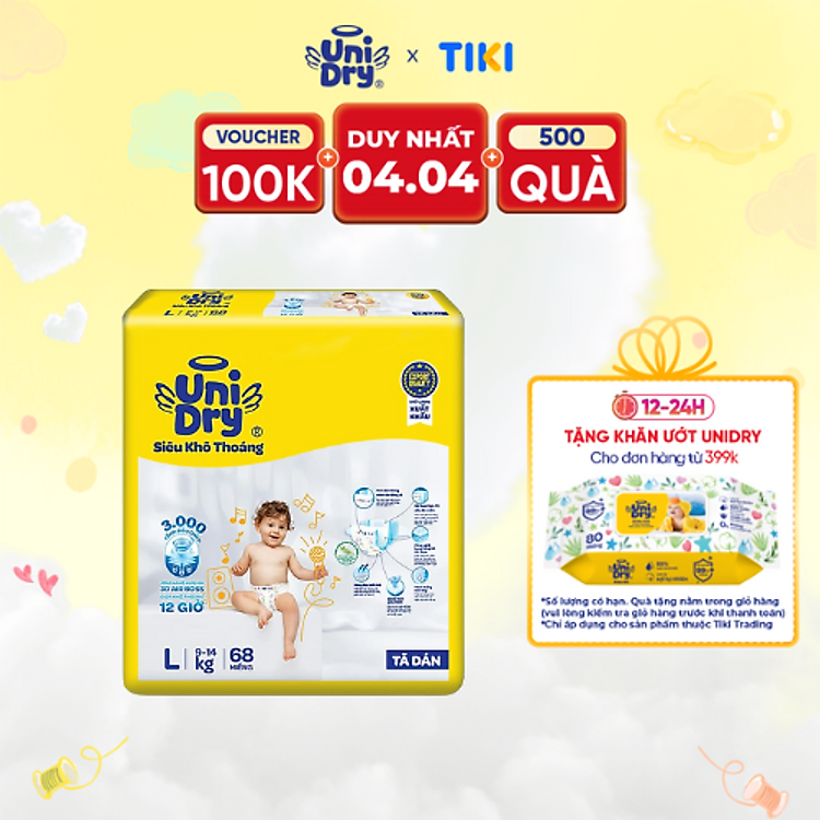 Tã dán em bé Unidry G6X size L Chính hãng Giá tốt