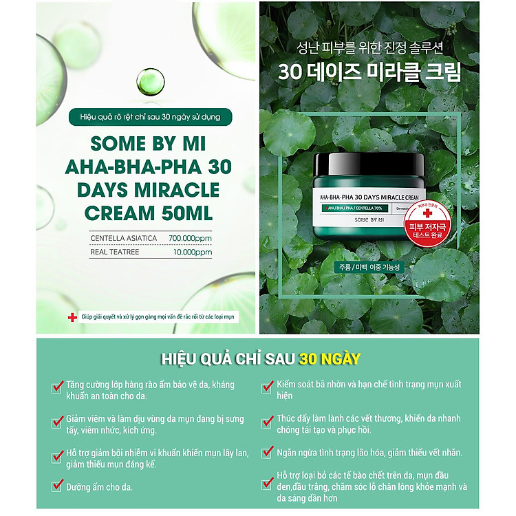 Bộ 3 Sản Phẩm Dưỡng Da Giảm Mụn "Thần Kỳ" SOME BY MI AHA-BHA-PHA 30 Days Miracle (TONER+SERUM+CREAM)