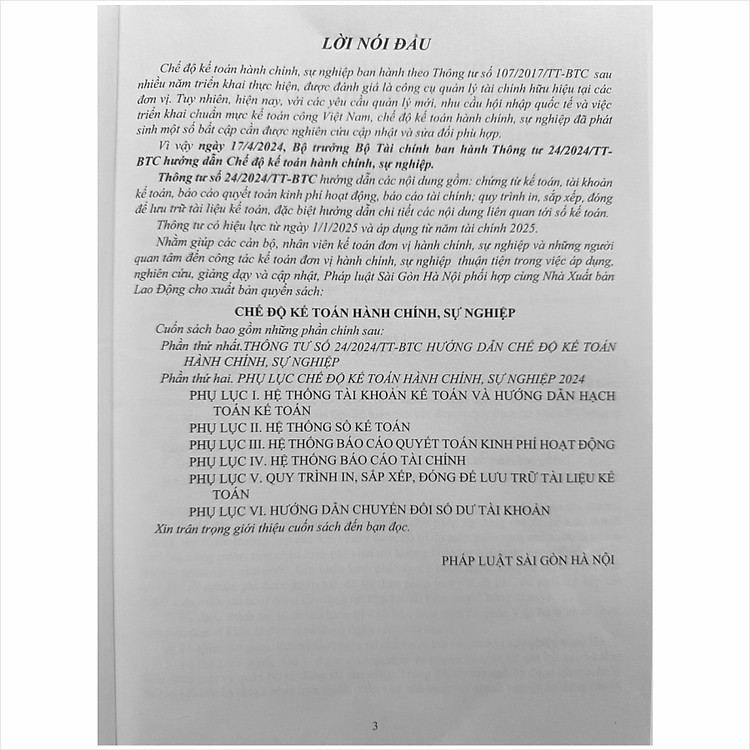 Chế Độ Kế Toán Hành Chính Sự Nghiệp theo Thông tư 24/2024/TT-BTC (V2416D) - Ảnh 2