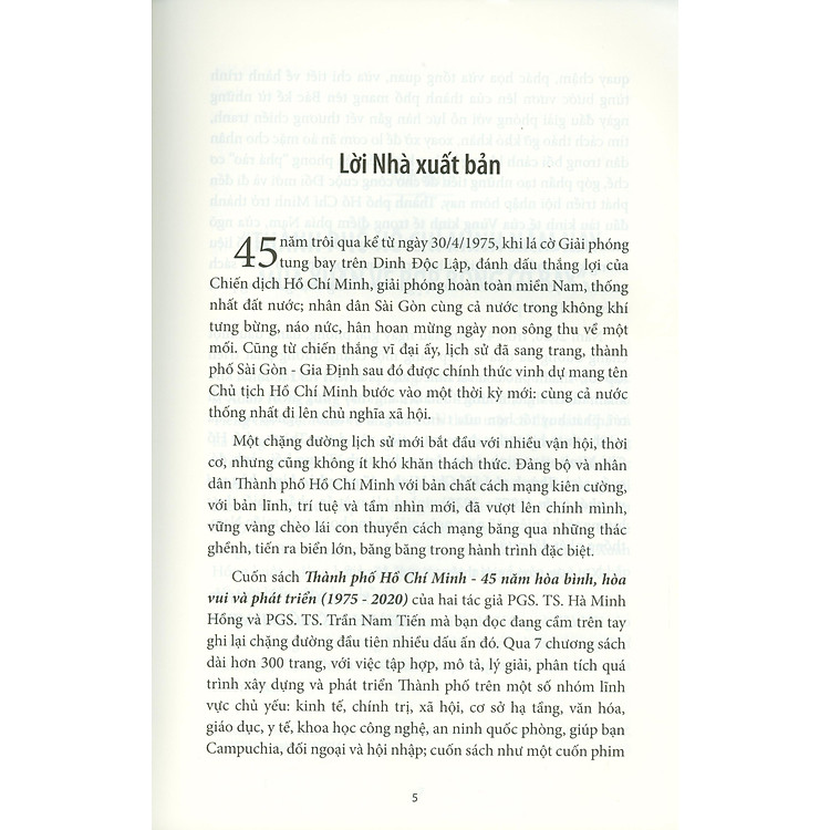 Thành Phố Hồ Chí Minh 45 Năm Hòa Bình, Hòa Vui Và Phát Triển (1975 - 2020) - Ảnh 4