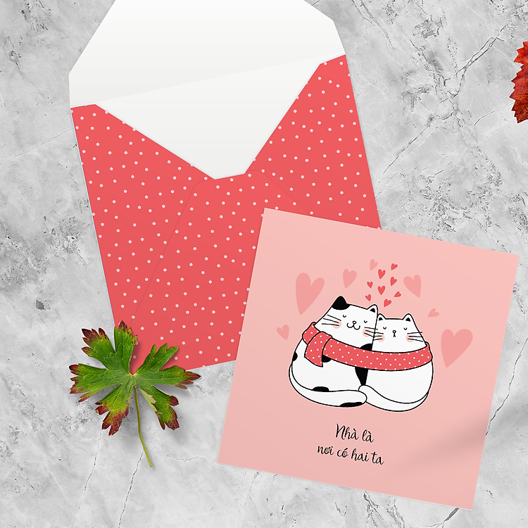 Thiệp Tình Yêu Vuông (12×12 cm)