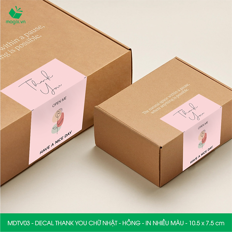 Decal Thank You hình chữ nhật (10.5x7.5 cm, 1000 chiếc) - Ảnh 3