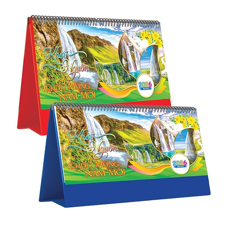 LỊCH TẾT 2026 - Lịch Để Bàn Ngang Không Note 2026 (25 x 12cm) (KV 12 Mẫu) - Màu Đế Ngẫu Nhiên