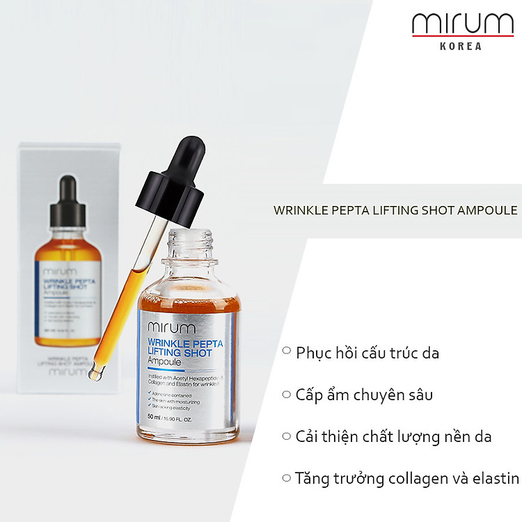 Ampoule Lão Hóa, Nâng Cơ & Chống Nhăn Da Mirum Wrinkle Pepta Lifting Shot Ampoule 50ml
