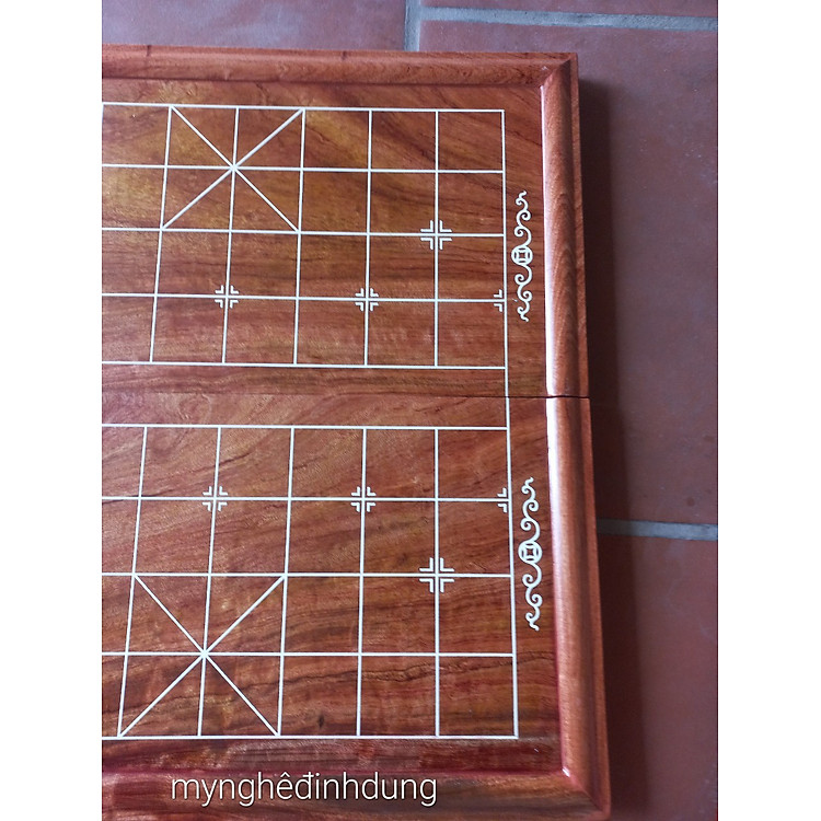 Bàn cờ tướng gỗ hương đá 50x52cm Chính hãng Giá tốt - Hình ảnh 4