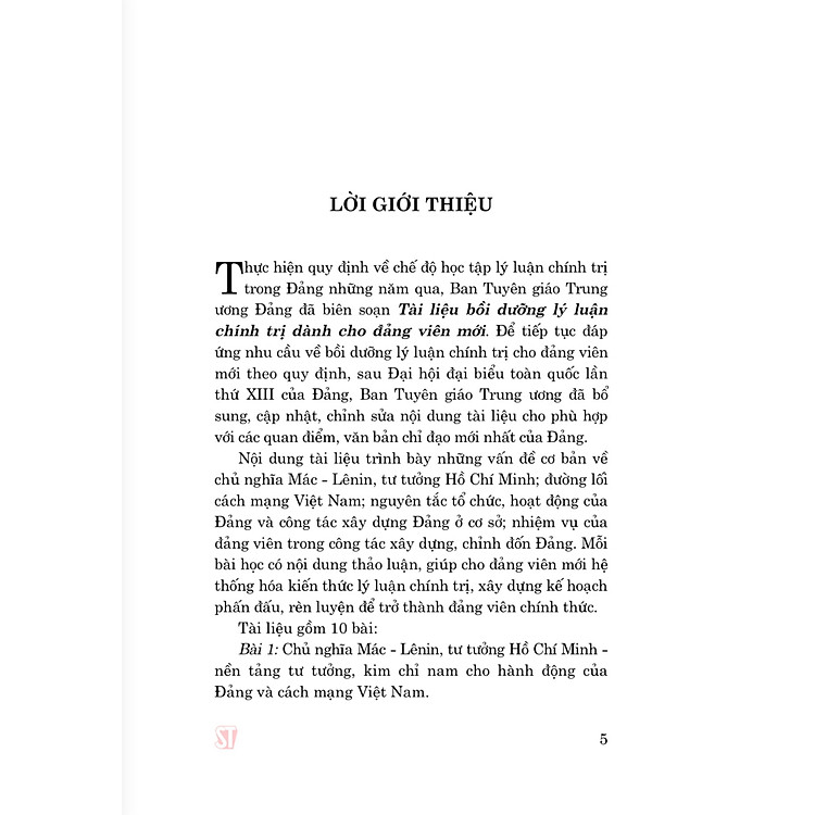 Tài liệu bồi dưỡng lý luận chính trị dành cho đảng viên mới (xuất bản lần thứ 21 có sửa chữa, bổ sung) - Ảnh 3