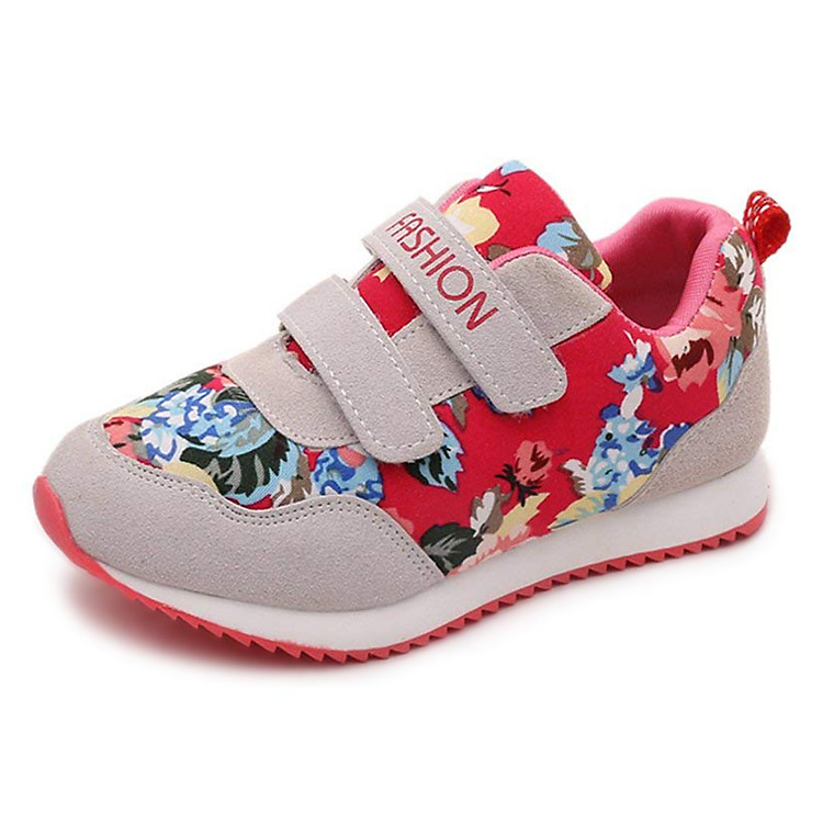 Giày Thể Thao Cho Bé Gái Kiểu Dáng Hàn Quốc G46 - Hoa Đỏ