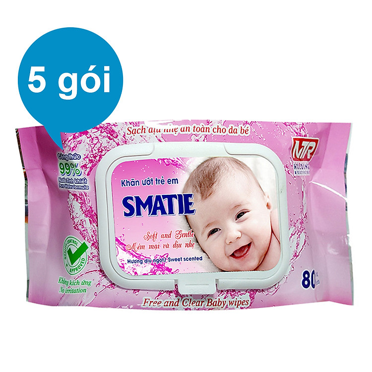 Combo 5 Gói Khăn Ướt Smatie Uy tín Ưu đãi - Hình ảnh 2