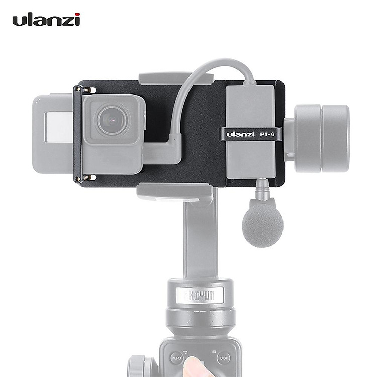Ulanzi PT-6 Switch Mount Plate Vlog Plate with Mic Adapter for GoPro Hero 7 6 5 for DJI Moza Mini S Zhiyun Smooth 4