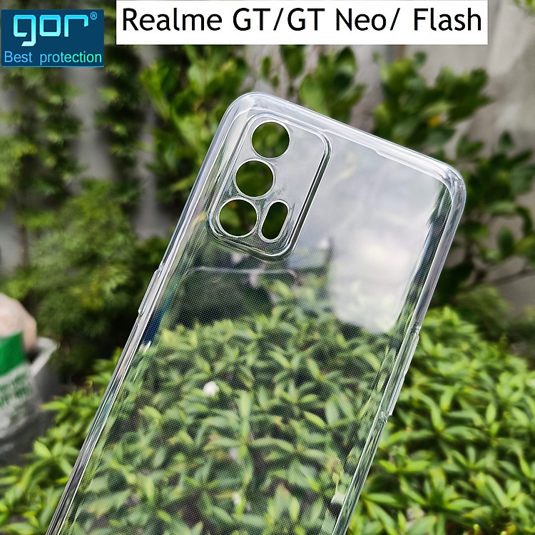 Ốp Lưng Dẻo Gor Cho Realme GT 5G, GT Neo, GT Neo Flash Edition Trong Suốt, Có Gờ Bảo Vệ Camera, Hãng Gor - Hàng nhập khẩu