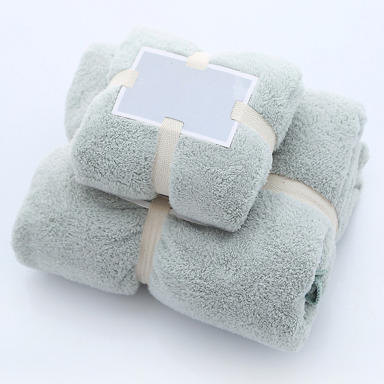 Set 2 Khăn tắm 34x75+70x140,siêu thấm chất liệu 100 cotton 120g+450g -143