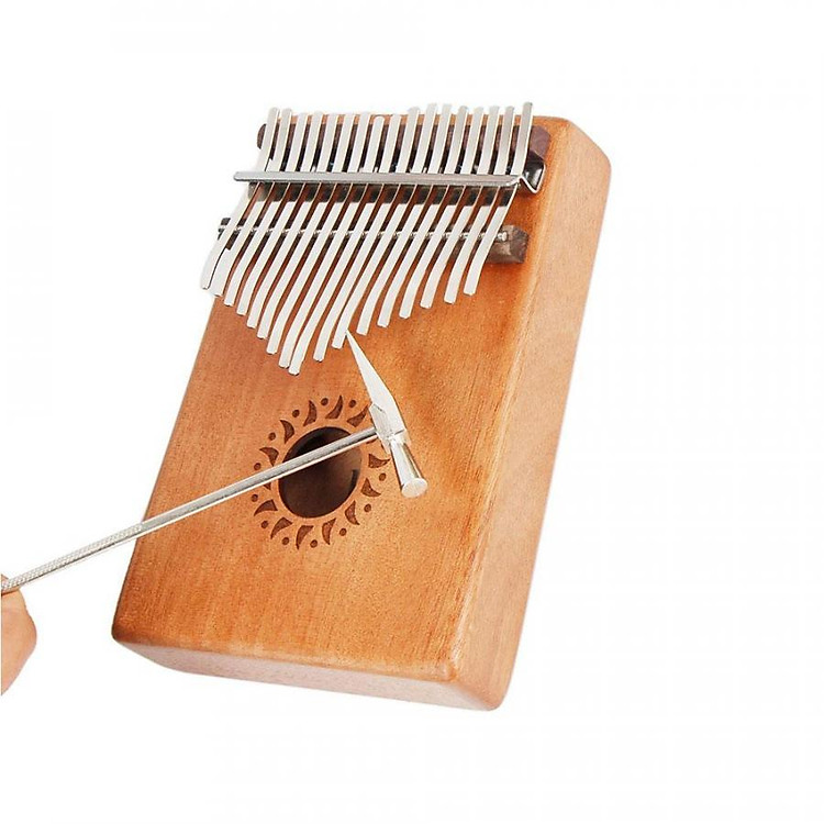 Đàn Kalimba gỗ mahogany 17 phím chuẩn thumb piano kèm đủ phụ kiện (Búa chỉnh âm, dán nốt, túi đựng, sách hướng dẫn)