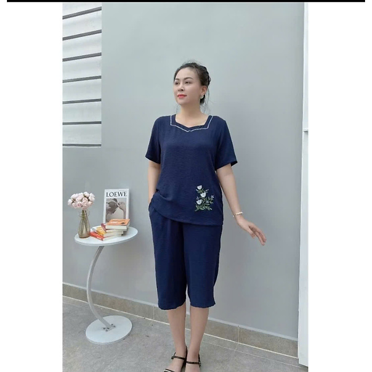 Đồ bộ nữ,đồ ngủ, đồ bộ mặc nhà lửng 9 tấc vải đũi siêu cưng.