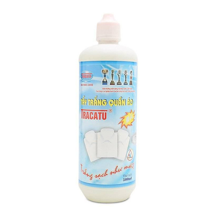 Tẩy Trắng Tẩy Mốc Quần Áo TRACATU Chai 500ml Tẩy Được Cả Quần Áo Màu
