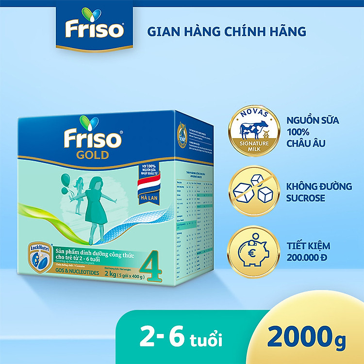 Hộp giấy Friso Gold 4 (2-6 tuổi) Chất lượng Tiết kiệm - Hình ảnh 3