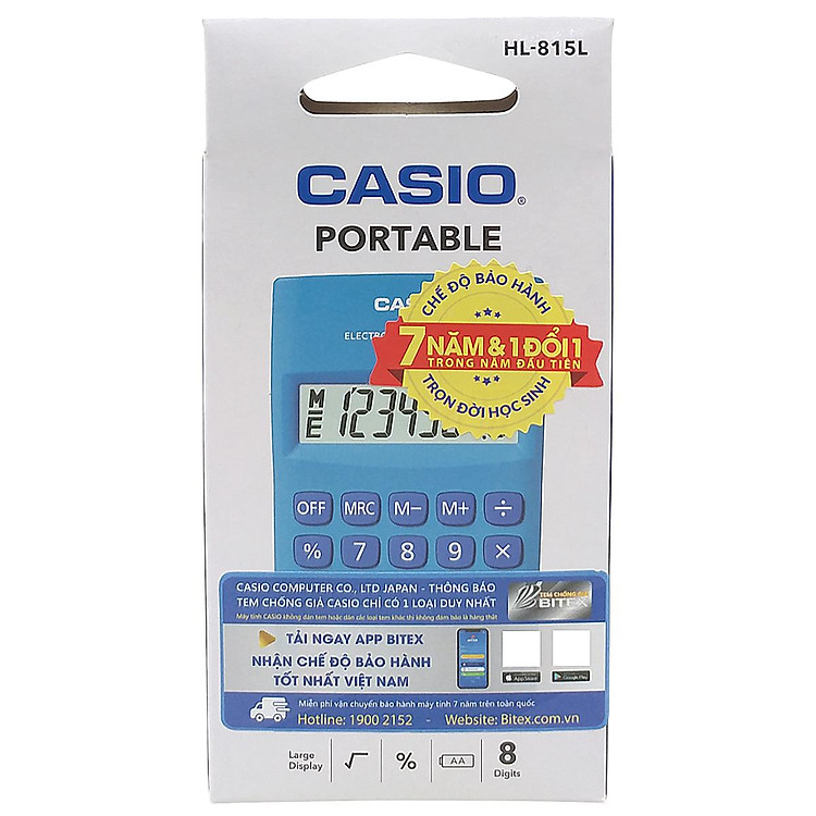 Máy Tính Casio HL815L-BU - Màu Xanh Dương - Ảnh 3