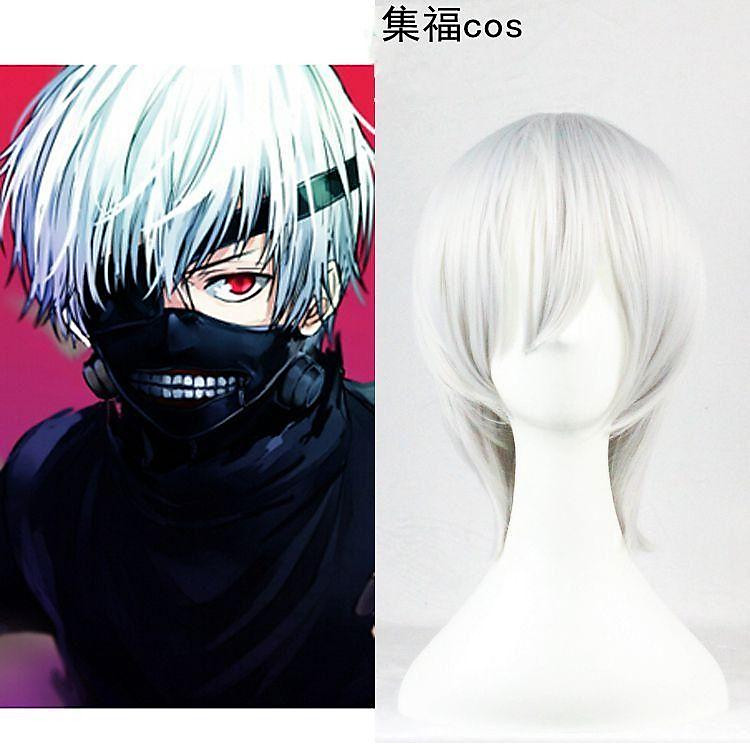 2023 Female wig Tóc giả nữ tóc giả cosplay anime hai chiều tóc giả Tokyo Ghoul/Jinmuyan unisex tóc ngắn