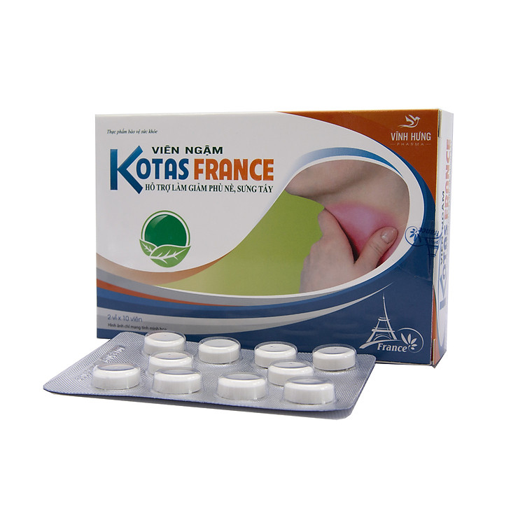 Viên Kẹo Ngậm Hỗ Trợ Giảm Đau Giảm Viêm Giảm Sưng Phù Nề KOTAS FRANCE (Hộp 20 viên)