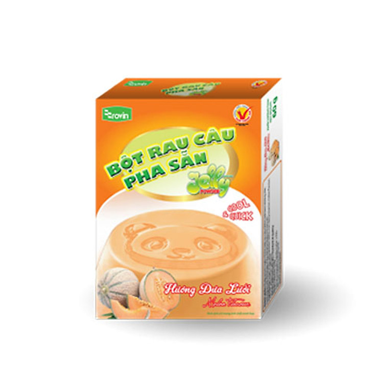 Bột Rau Câu Pha Sẵn Hương Dưa Lưới Rovin (Hộp 60g)