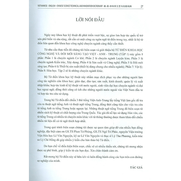 Từ Điển Khoa Học, Công Nghệ Và Đổi Mới Sáng Tạo Việt Anh Trung - Ảnh 5