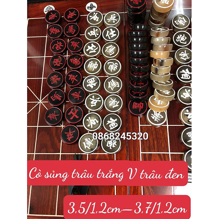 Mua tại Tiki: Quân cờ sừng trắng và đen 3.7x1.2cm Chính hãng Tiết kiệm