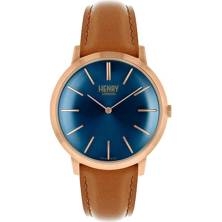 Đồng Hồ Dây Da Bò Henry London HL40-S-0244 Iconic (40mm) - Đen + Dịch Vụ Khắc Tên