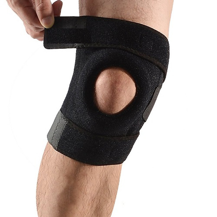 Miếng đệm bảo vệ đầu gối thể thao co giãn có khóa dán, dụng cụ bảo vệ đầu gối
