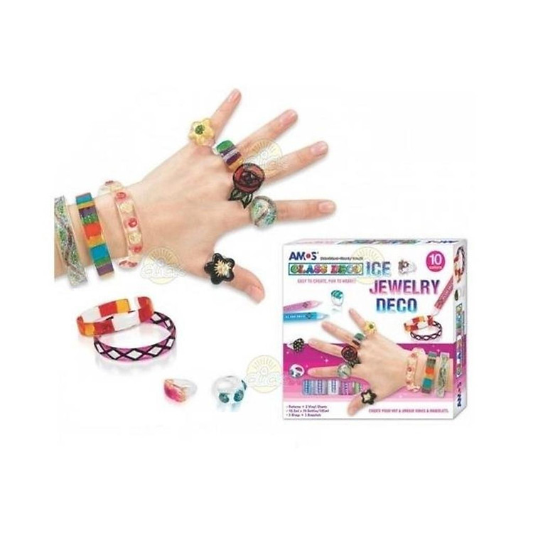 Bộ bút vẽ trang sức AMOS Glass Deco Ice Jewelry Kit GD10P10IJ - Ảnh 4
