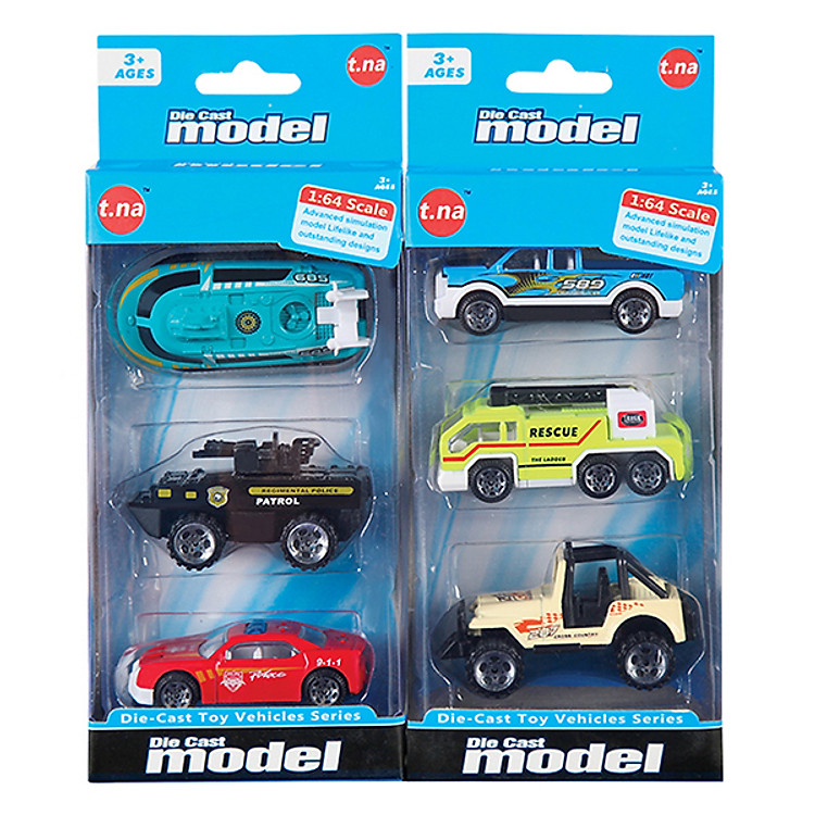 Bộ 3 Xe Mô Hình Kim Loại TNA - TN-1018H