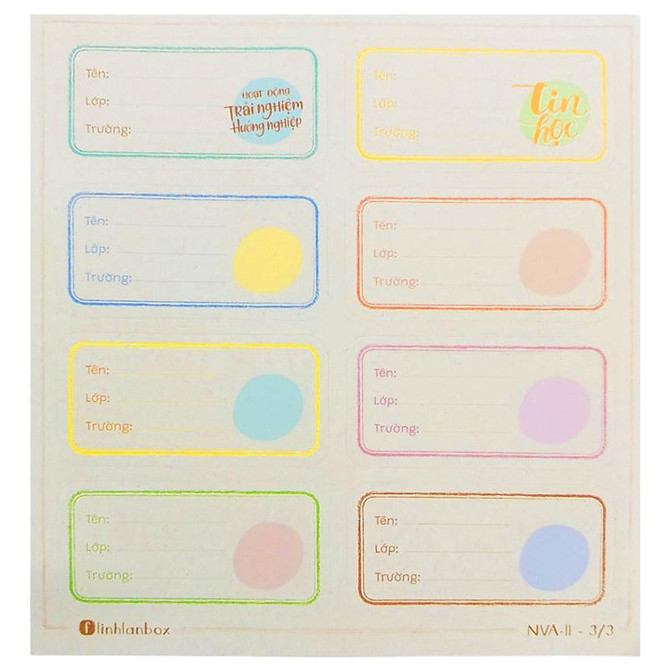 Bộ Nhãn Vở A Cấp II (24 chiếc) - Ảnh 5