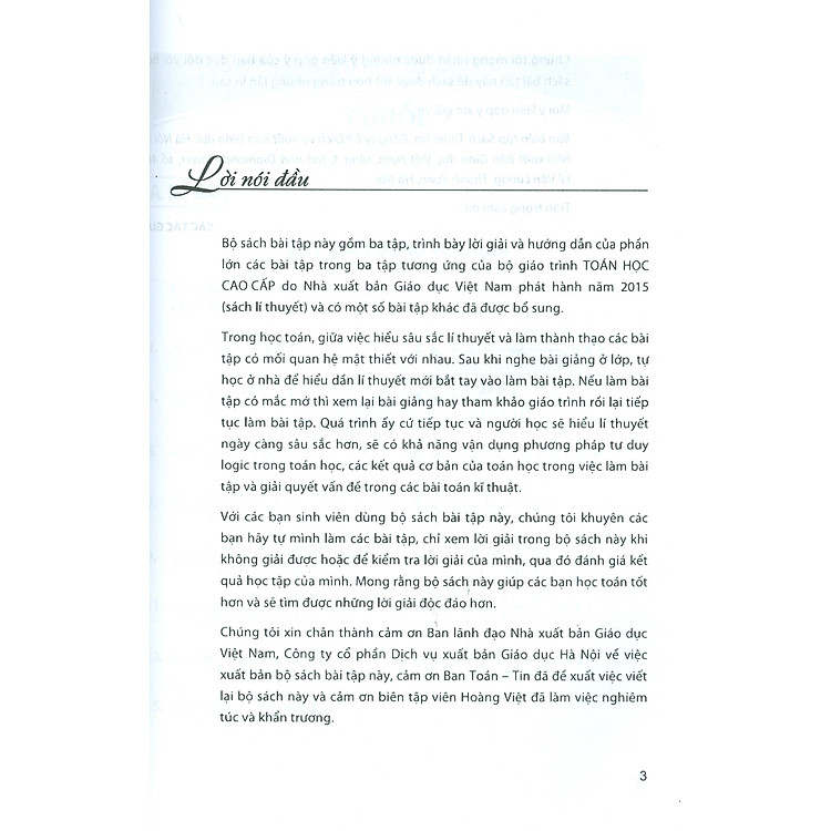 Bài Tập Toán Học Cao Cấp - Tập 3 - Ảnh 3