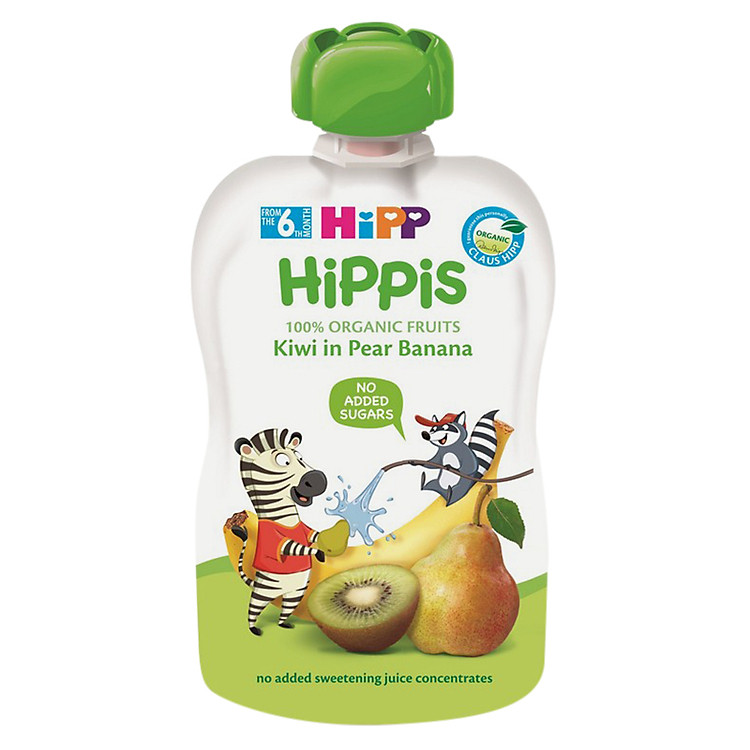 Trái Cây Nghiền Hữu Cơ HiPPiS Organic Kiwi, Lê, Chuối - 8527 (100g)
