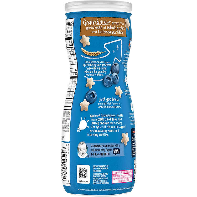 Bánh Ăn Dặm Gerber Puffs Việt Quất 42g Chất lượng Tiết kiệm - Hình ảnh 3