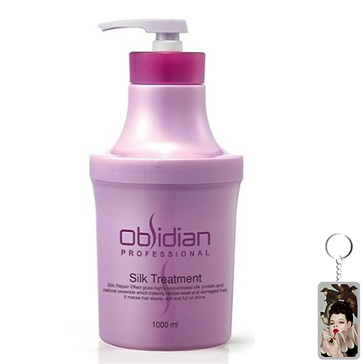 Hấp dầu dưỡng tóc siêu mềm mượt Obsidian Silk Treatment 1000ml tặng kèm móc khóa