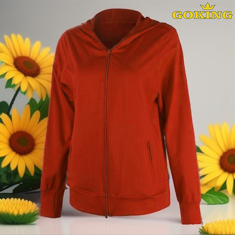 Áo khoác nữ thoát nhiệt Nhật Bản GOKING, 100% cotton siêu thoáng mát, thấm hút mồ hôi, khử mùi, kháng khuẩn, chống UV, chống nắng nhẹ