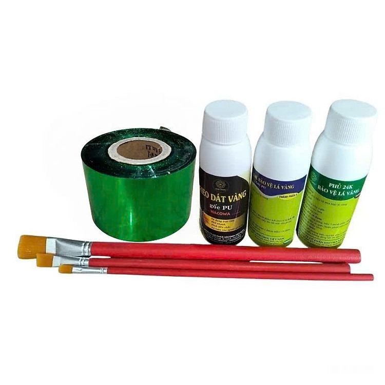 Combo dát vàng cuộn Gốc Pu đa sắc siêu bóng đẹp, dát trên gỗ, kim loại, nhựa, đá, thủy tinh, gốm sứ