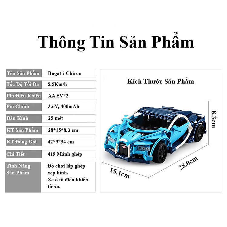 Mua Bộ Đồ Chơi Xếp Hình Bugatti Chiron Chính hãng Tiết kiệm - Hình ảnh 3