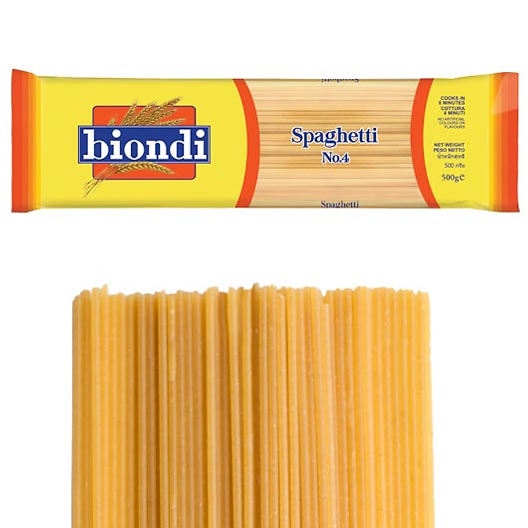 COMBO 2 Gói Mì Ý Spaghetti Số 4 Biondi 500g | Biondi Spaghetti No.4 500g