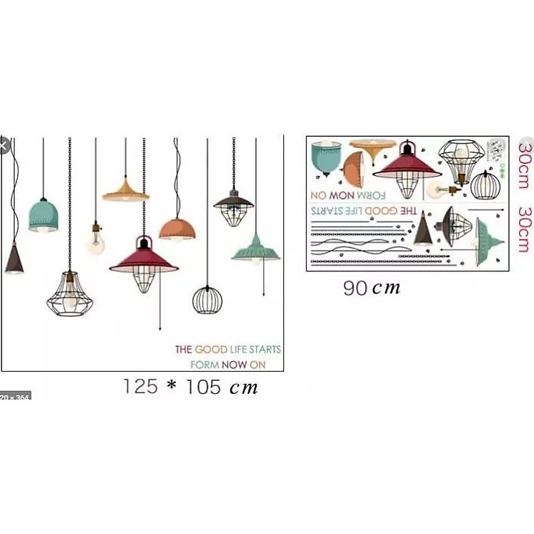 Sticker Decal Dán Tường Đèn Trang Trí XH9308 - Ảnh 3