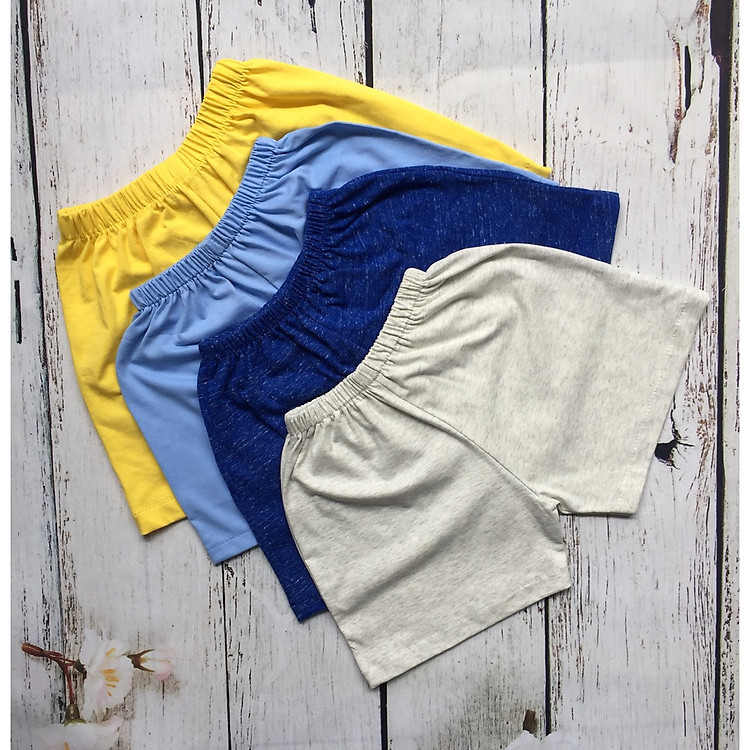 Combo 4 quần bé trai từ 3-30kg - Cotton thiên nhiên. Giao màu ngẫu nhiên