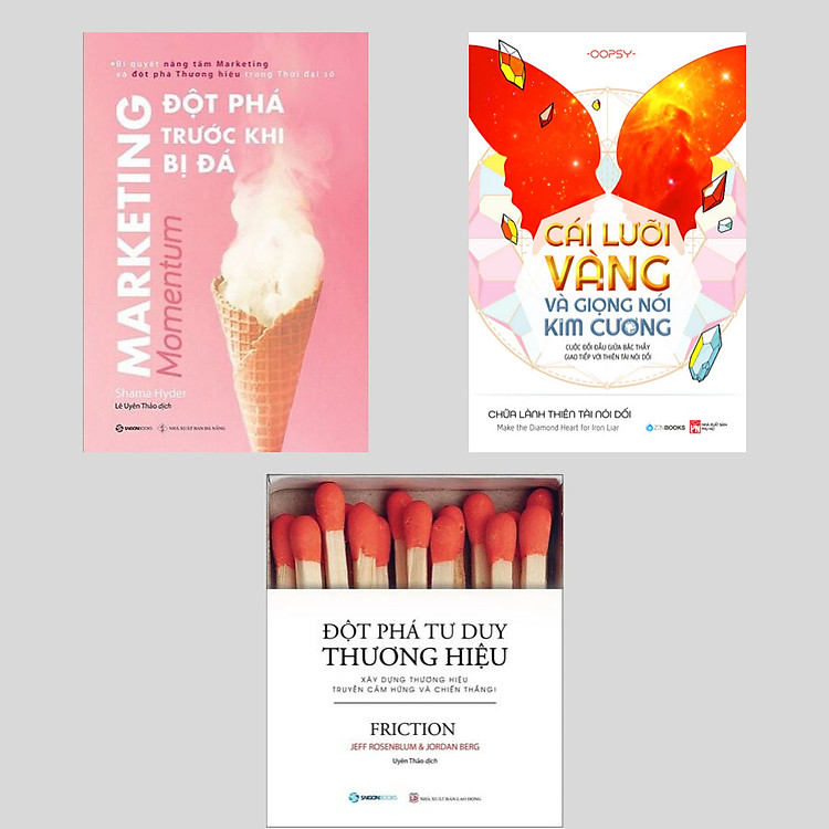 Bộ: Marketing - Đột Phá Trước Khi Bị Đá + Cái Lưỡi Vàng Và Giọng Nói Kim Cương + Đột Phá Tư Duy Thương Hiệu