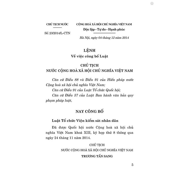 Luật Tổ Chức Viện Kiểm Sát Nhân Dân Năm 2014 - Bản In 2024 - Ảnh 3