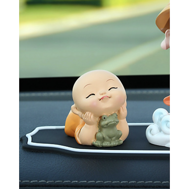 Tượng Chú Tiểu Tĩnh Tâm An Nhiên Trang Trí Xe Hơi Văn Phòng